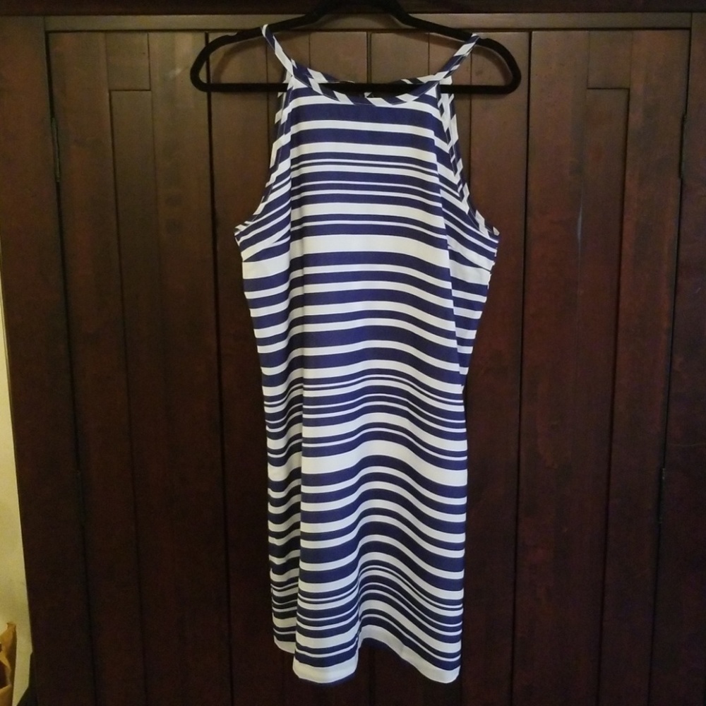 Charming Charlie's Blue and White Stripe Dress